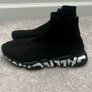 BALENCIAGA Speed Trainer Graffiti Sock Sneakers Size 42